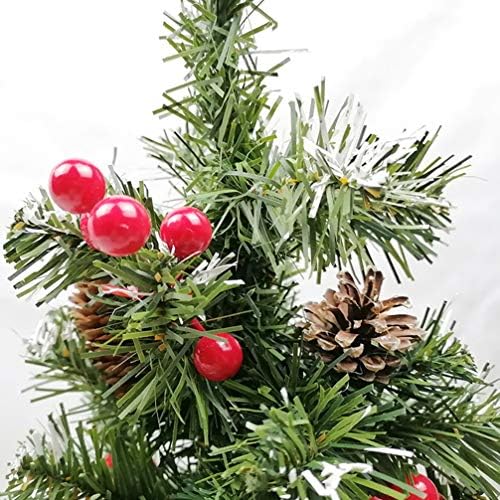 Nuobesty 2pcs Mini árvores de Natal artificiais com neve Red Berry Cone Christmas Combattop Centerpipe para férias Decorações de festa de Natal