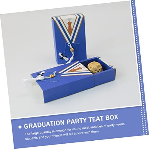 Nolitoy Blue Candy 50 PCs Vestido com papel Goodie Chocolate Mortarboard Shaped for Celebration