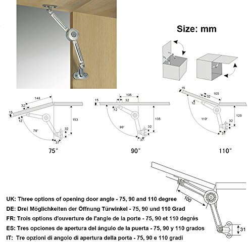 4 pacotes [atualizados] qrity gabinete cupboradborad mobilleio elevador estadia de suporte Damper