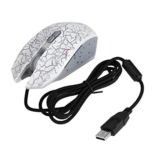 Phoncoo 5 teclas 2500dpi mouse óptico ajustável Mouse de jogos com fio USB com luz LED de 7 cores