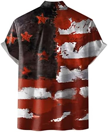 Xzhdd 4 de julho Soldier Shirt Shirts para masculino Button Down Camisa patriótica American Summer Summer Casual