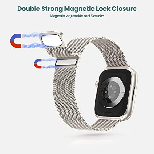 CHILHOOM 2 Pack Metal Magnetic Compatible com Apple Watch Band Série Ultra SE 8 7 6 5 4 3 38mm 40mm