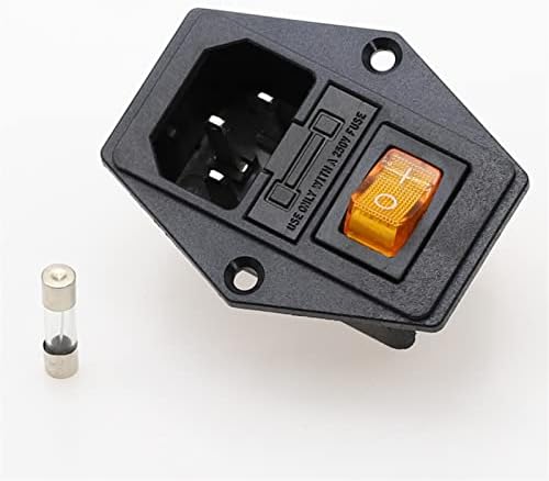 Halone 1set 10a 250v módulo plug rocker switch soquete de energia masculina 3 pinos IEC320 C14 Switch Fuse