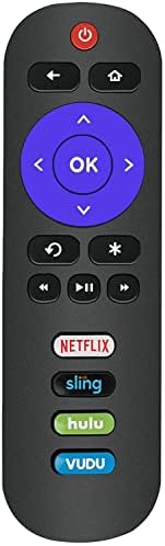 Controle remoto de TVs TCL Roku substituído por Netflix Sling Hulu Vudu Keys Compatível com TVs TCL