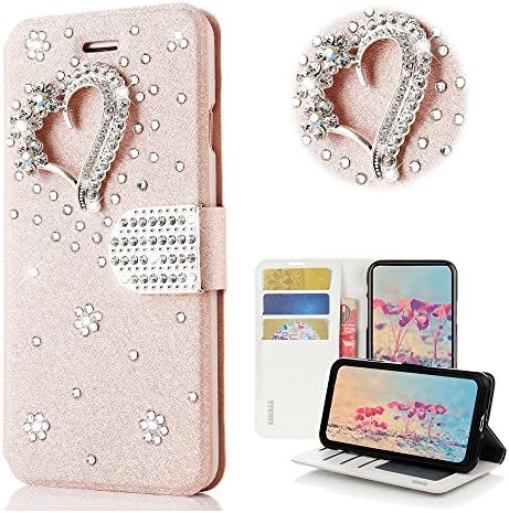 STENES Huawei P20 Pro Caso - Stylish - 3D Bling Bling Crystal S -Link Butterfly Floral Cartter Credit Slots Dob