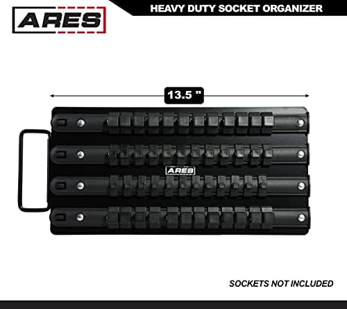 Ares 60001-48 Black Socket Black Socket Organizer Bandey-o porta-soquete profissional pode transportar soquetes
