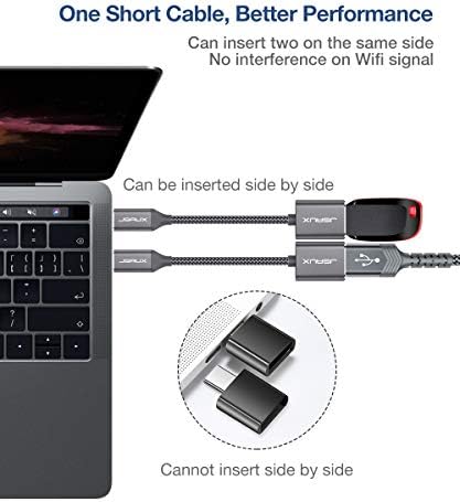 JSAUX USB C ADAPTADOR USB [1 pacote], USB tipo C masculino para USB 3.0 Adaptador feminino OTG, compatível