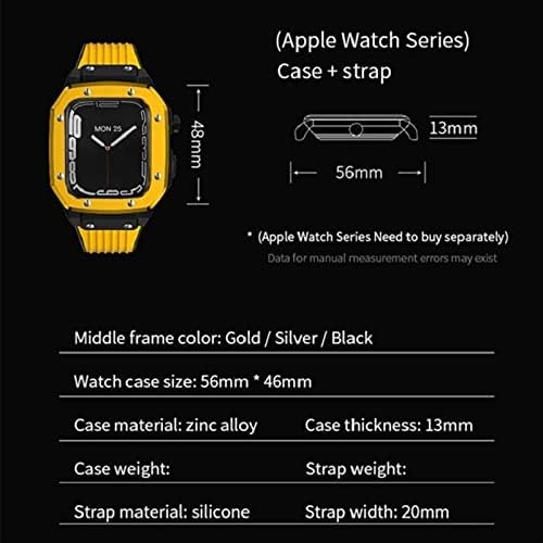 Caixa de relógio de liga de liga Daseb para série IWATCH 7 6 5 4 Tampa SE para Apple Watch Band 44mm