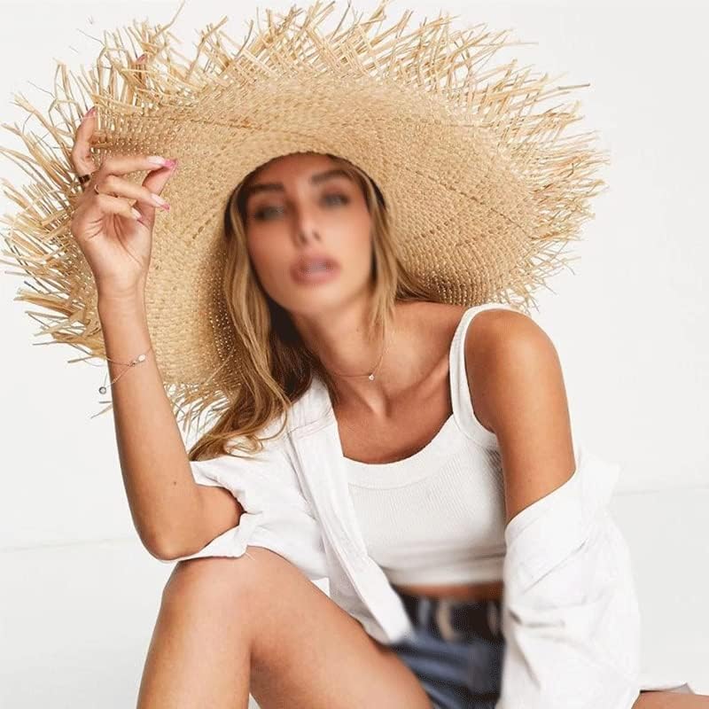 ZSEDP Mulheres chapéus fracos de chapéu de praia dobrável Caps de sol para casamento de férias