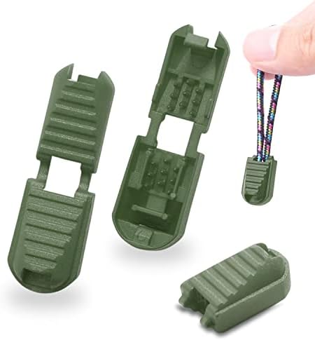 24 Pack Paracord tampa final zíper de plástico Pull Fin End Stopper, tieless elástico sapato lace clipes de pára