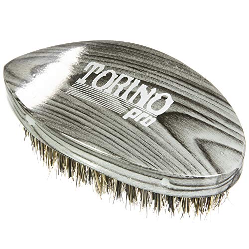 Torino Pro Wave Brushs by Brush King 74- Médio Hard Point Curved 360 Waves Brush