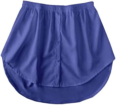 T-shirts Extenderes femininos em camadas de camadas de primeira varredura inferior Mini-saia Mini-saia Camisas