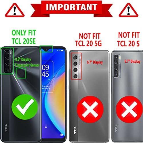 TCL 20 SE Phone Case, com [Protetor de tela de vidro temperado incluído] Starshop PU Carteira de couro