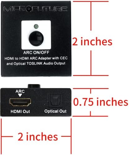 Adaptador de arco HDMI 4K Mircofuture HDMI Splitter de áudio e toslink óptico SPDIF, conversor