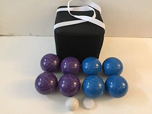 Buybocceballs Nova Listagem - Conjuntos de bocha exclusivos - 107mm com bolas roxas e azuis, bolsa preta