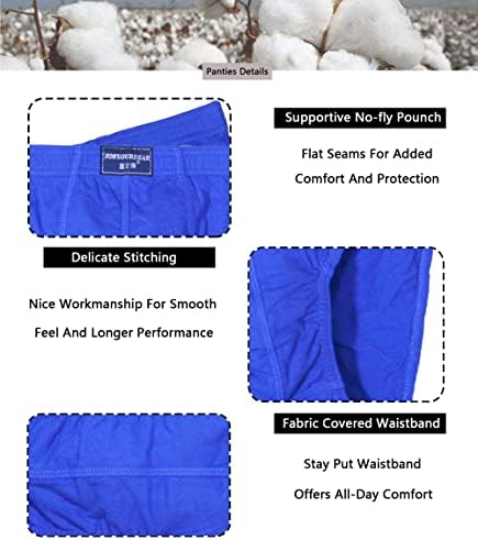 Deatriações de roupas íntimas de algodão masculino de 3 pacote, clássico respirável respirável