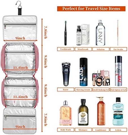 Bosidu Bolsa de higiene pessoal pendurada, organizador de higiene pessoal de viagens cosméticas para mulheres