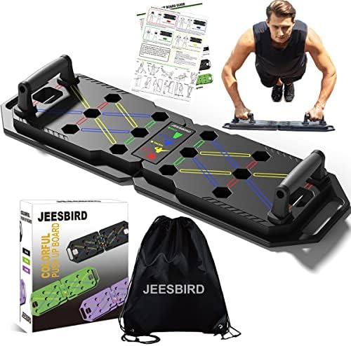 Jeesbird Push Up Board Fitness, portátil dobrável 18 em 1 barra de flexões, alças para cima para o chão,