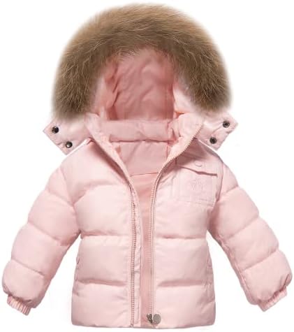 Zoerea Girls Snowsuit de inverno, roupas infantis conjuntos de pato com capuz de inverno Casaco de baixo