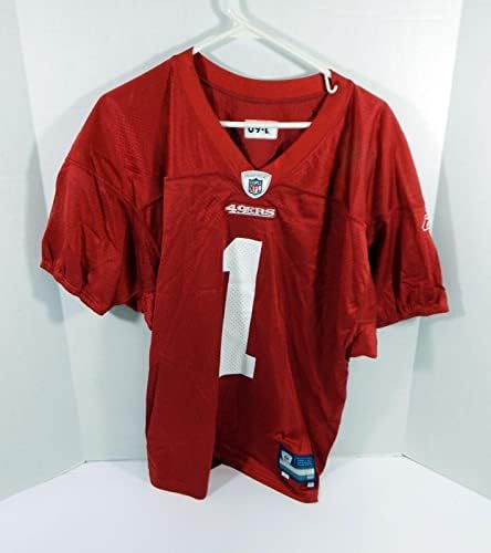 2009 San Francisco 49ers 1 Jogo emitido Jersey Red Practice LD DP34743 - Jerseys de jogo NFL não assinado