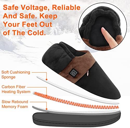 Chinelos aquecidos, sapatos mais quentes do pé de aquecimento unissex bial com 5V de bateria recarregável
