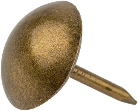Antigos Brass acabaram com estofados da cabeça redonda | 1/2 diâmetro × 1/2 de comprimento | Pacote