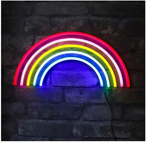 Isaac Jacobs 15 ”x 7,5” LED NEON LED 'Rainbow' Multi-Colored Sinal de parede para luz fresca, arte de