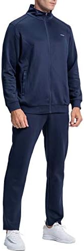 MagComsen Mens Athletic Sweatsuit 2 Treno de treino casual Treinout Sports Sports Sports Gym Setes Gets Full Zip Jacket and Calça Conjunto