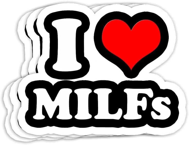Eu amo o dia das mães MILFS engraçado eu coração MILFS MILFS Decorações de presentes - adesivos de vinil