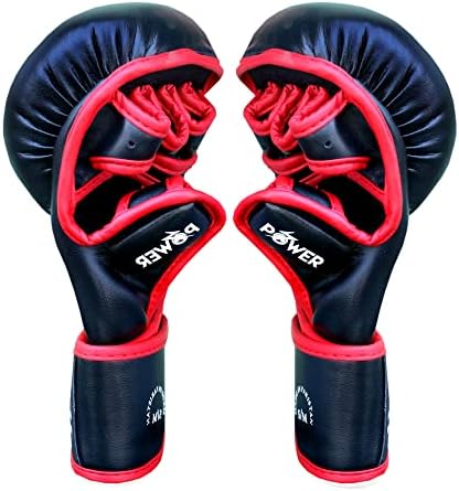 Dallx MMA luvas de treino híbrido para artes marciais treinando luvas sem dedos para pálpebras de ventilação