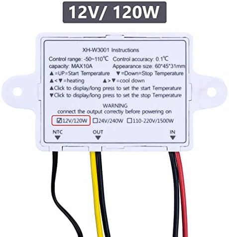 4 PCS XH -W3001 Termostato Switch Controlador de temperatura Digital LED com aquecimento à prova d'água Refrigeração