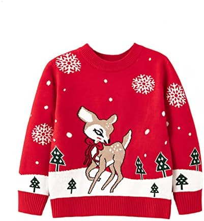 Criança menina menina de Natal suéter knite pullover natal rena elk boneco de neve sweethirts tops