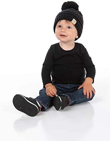 Funky Junque exclusivo Beanie Child Criança quente Inverno Winter Kids Skull Cap Pom Pom Hat