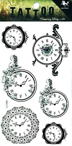 Nipitshop 1 Folha relógio Relógio de tatuagem impermeável não tóxica Tatuagem temporária Novo