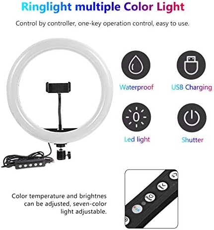 Mobestech Camera Stand Tripé Câmera Stand Tripé Ring LED Luz de luz ajustável Anel de suporte Light Light Tripod