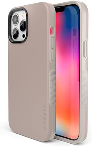 Casely iPhone 13 Pro Max Case | Taupe em nu | Caso minimalista de cor bege sólida | Compatível com