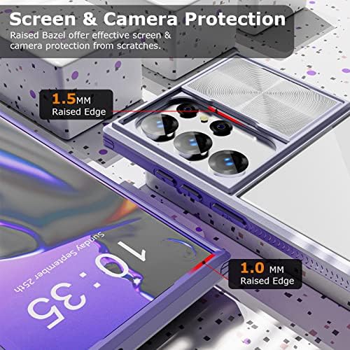 Sqmcase para Samsung Galaxy S23 Caso Ultra com tampa da câmera deslizante, Casa de proteção à câmera protetora
