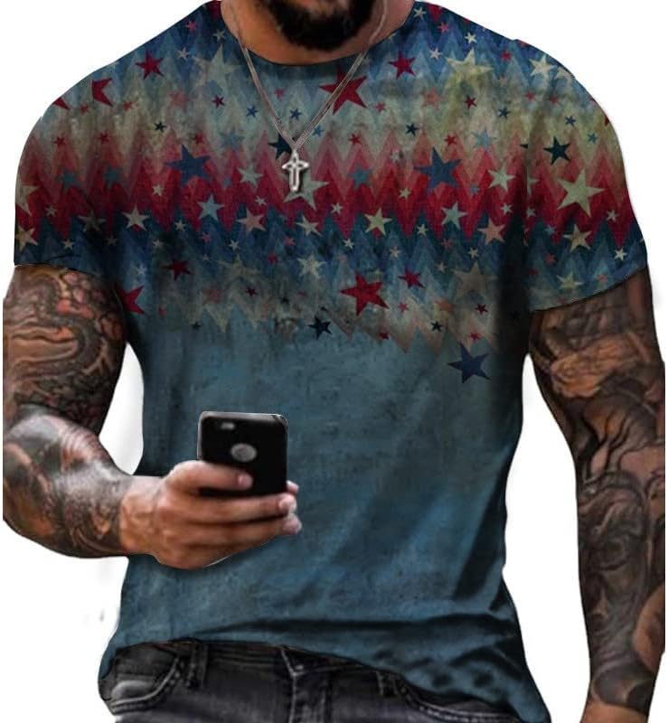 Camisetas masculinas masculinas de Miashui Camisetas Mens Casuais Manga Casual Verão 3D Impressão Digital