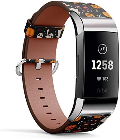 Compatível com Fitbit Charge 4 / Carga 3 / Carga 3 SE - Pulseira de pulseira de pulseira de relógio de couro