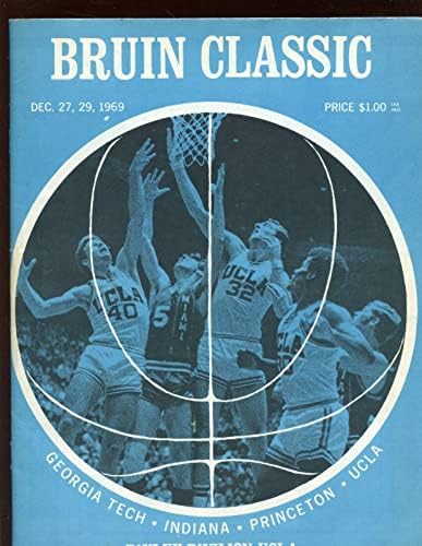 1969 Programa de basquete da NCAA UCLA Bruin Classic com Georgia Tech Indiana Princeton - Programas
