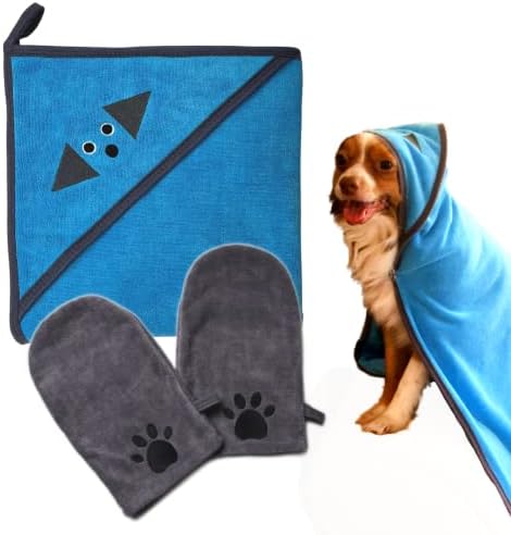 PENNY & NIKO Multi Finalis Microfiber Pet Tootes e Mitt Conjunto - Gato, Toalha de secar para cães