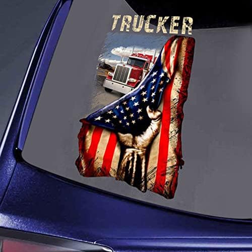 Trucker American Flag Independence Day 4 de julho Adesivo Red Truck US Decals Drivers Drivers Gift Car
