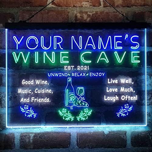 Sinal de luz de néon de Tri-Color da Caverna de Vinho Personalizada, uma decoração de arte gravada em 3D