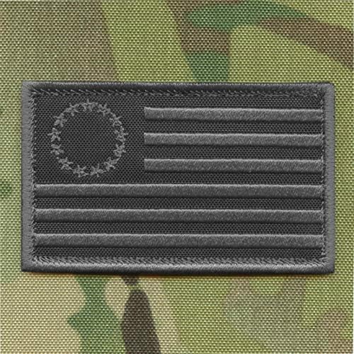 Blackout Betsy Ross 2x3.25 Flag American Revolution 1776 Moral Tactical Military Hook Patch