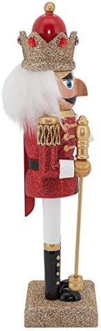 Fennco Styles Feliz de Natal criativo de madeira - soldado de glitter vermelho para férias de decoração de Natal,