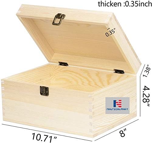 Caixa de madeira de pinheiro inacabada extra-retângulo extra grande
