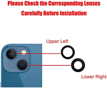 Substituição de lente da câmera de 2 PCs/ defina para o iPhone 13/ iPhone 13 mini, anti-lente Scratch
