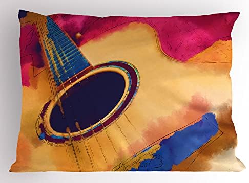 Ambesonne Narwhal Pillow SHAM, Unicorn de cor de arco -íris da ilustração feminina da terra e do