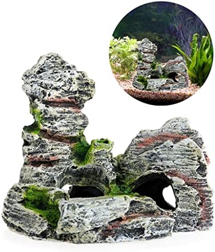 Dhtdvd View Mountain View Aquarium Rockery Hiding Cave Tree Fish Tank Decoração de ornamentos