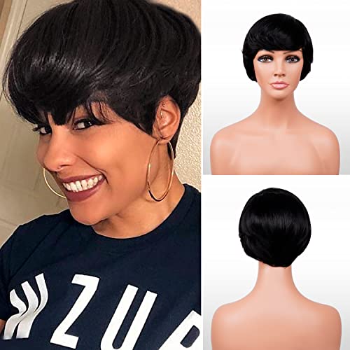 Instant Fab Short Human Human Hair Wigs Pixie Cut Wigs para mulheres negras Penteados de pixie curtos Corte